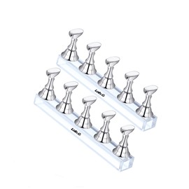 Muestrario Uñas Dedo Practica Soporte De Uñas Magnético 2kit Lab.G Plateado