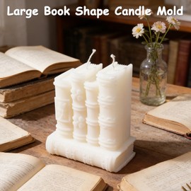3D Book Silicone Candle Mold Large Retro Book Shape Silicone Mold for Candle Making for Scented Candles Soaps Making