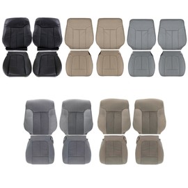 GXARTS Custom Color Front Seat Covers Replacement Leather/Cloth Fit for Ford F150 2009 2010 2011 2012 2013 2014 Front Driver and Passenger Bottom and Top Lean Back Seat Cover Gray/Tan/Black