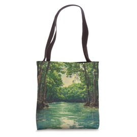 Mangrove Forest Vintage Landscape Graphic Tote Bag