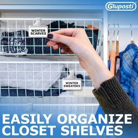 25 Clear Plastic Wire Shelf Label Holders for Adhesive Labels, Professional Display Retail Price Tag Ticket Hanger Clips, Snap On Pantry Sign Label Holder for Wire Shelves & Baskets (2" W x 1.25" H)