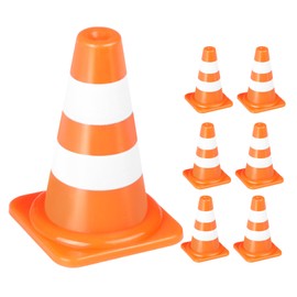 Alyoen - 6 conos de tráfico pequeños de 1 pulgada para niños, conos de bloques de construcción de tráfico anaranjado en miniatura, conos de juguete de Navidad