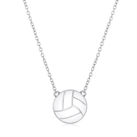 Semoya Volleyball/Softball/Soccer/Basketball/Football/Baseball/Pickleball Necklace for Women Girls, Mom Sports Pendant Necklaces Jewelry Game Day Team Gifts, Brass, No Gemstone