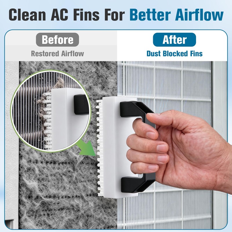 8 PCS Air Conditioner Fin Cleaner Kit, 2-in-1 AC Fin