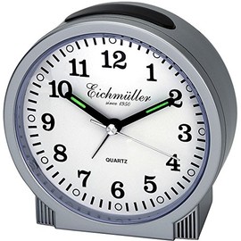 Alarm Clock with Creeping Second Light without Annoying Ticking Eichmüller Silver
