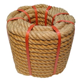 Simsedery Jute Rope (1 in X 100 ft), 25mm Thick Natural Hemp Ropes, Heavy Duty Twisted Manila Rope for DIY Arts Crafts, Home Decorating, Gardening, Railing, Tug of War, Landscaping, Bundling, Hammock