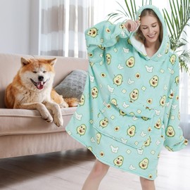 Fiosnow Avocado Blanket Hoodies for Women and Men Adult Oversize Wearable Blanket Hoodies for Soft and Warm