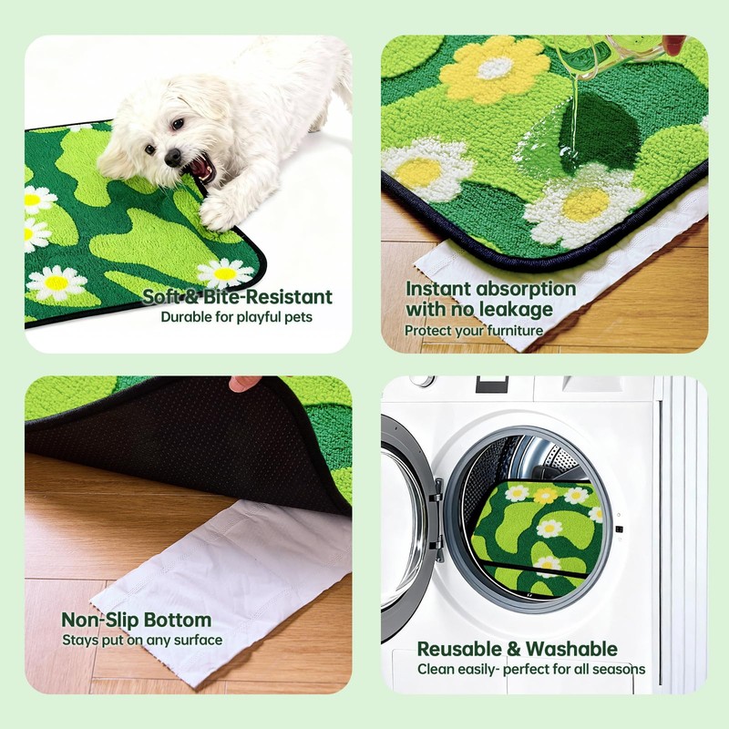 Qeils Reusable Puppy Pads for Small Dogs, Washable Pee Pads