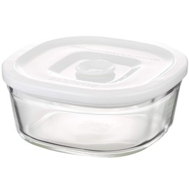 iwaki C3240MP-W Heat Resistant Glass Sealed Container, White, S, Diameter 5.1 x Height 2.2 inches (13.0 x 5.5 cm), 9.2 fl oz (260 ml), Pack & Range