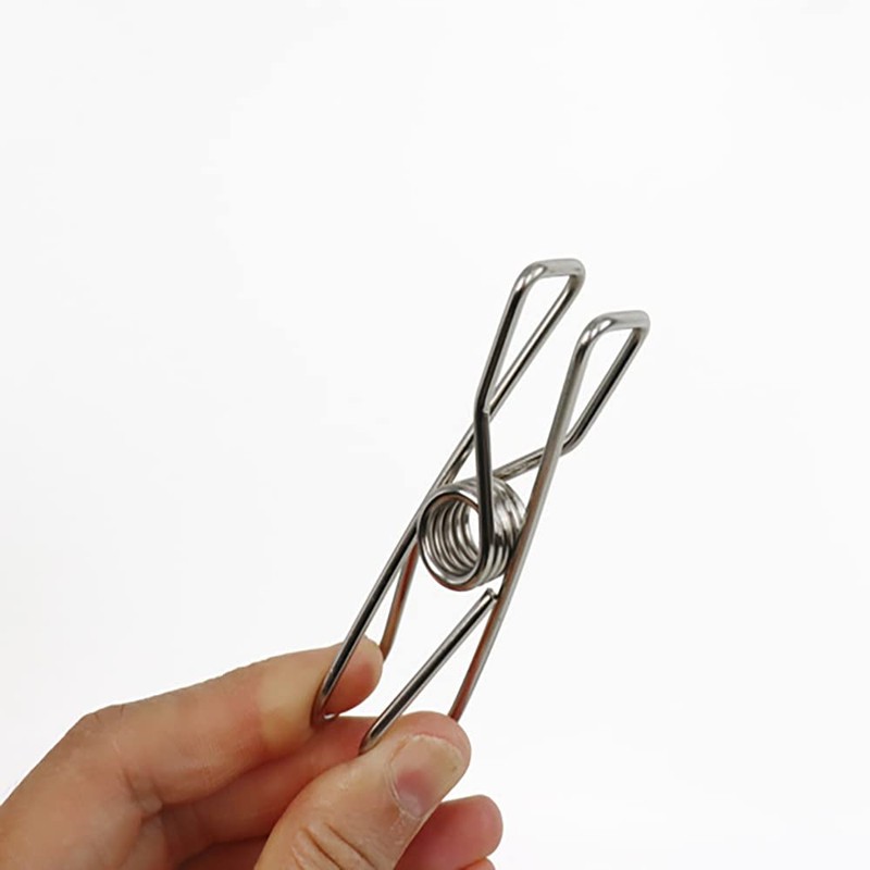 BERRIU Stainless Steel Clothespins, Solid Windproof, Flat, Multi-Purpose, Laundry Clothes,