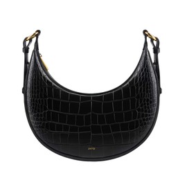 JW PEI Women's Tessa Shoulder Bag, Crocodile embossed black