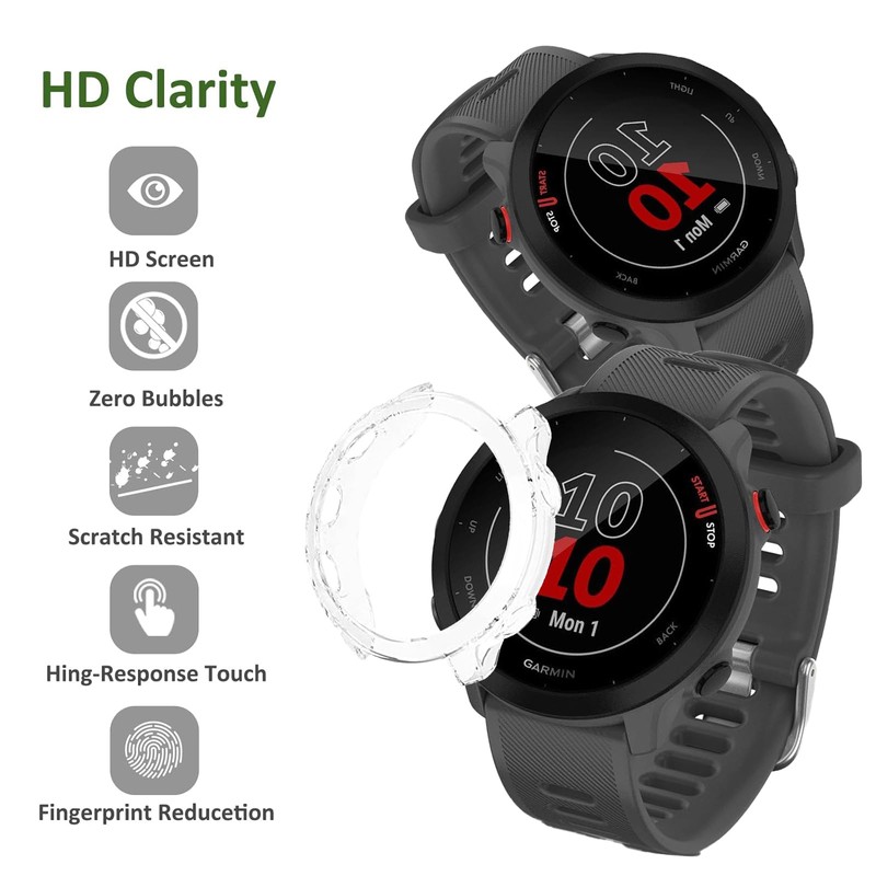 [2Pack] Case for Garmin Forerunner 55/Forerunner 158 ，[Without Screen Protector]Protector
