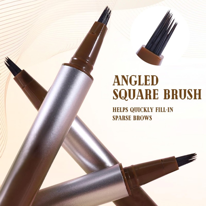 Eyebrow Pen with Precise Fork Tip, Waterproof, Sweat-Resistant, Natural Hair-Like
