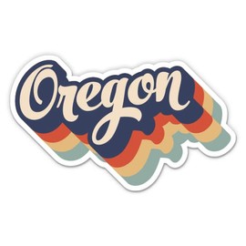 Squiddy Oregon Retro Letters Style - Vinyl Sticker Decal for Phone, Laptop, Water Bottle (3" Wide)