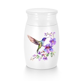 Abooxiu Small Hummingbird Mini Urn for Ashes Aluminium Memorial Small Ash Keepsake Urn