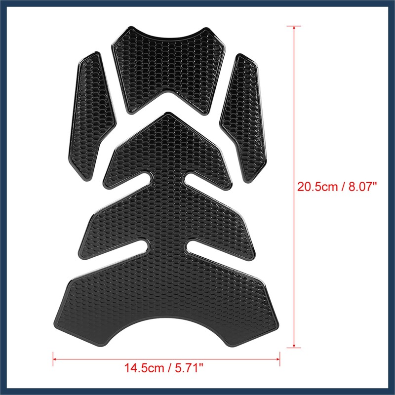 INFINAUTO Motorcycle Fuel Tank Protector 3D PVC Rubber Pad Black