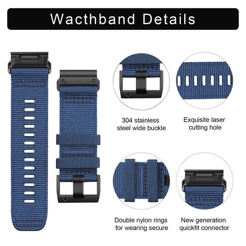 Zeit Diktator 22mm Quickfit Watch Bands compatible with Garmin Fenix