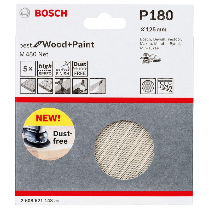 Bosch Professional set of 5 sanding sheets M480 Best suited