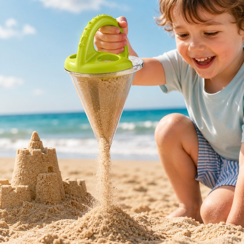 Kids Sand Waterfall Funnel Toy for Beach Play – Easy-Hold