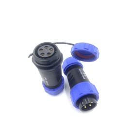 Connector Aviation Plug SP21 5-Pin Male Plug and Female Socket Cable Connector IP68 5 Pin Waterproof Round Connector In-Line Type Aviation Plug 500V 30A