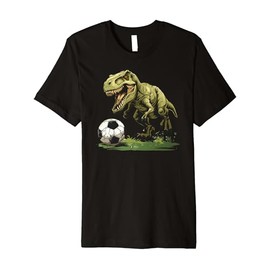 Cute T-Rex Dinosaur Playing Soccer T-Rex Scoreasaurus Rex Premium T-Shirt