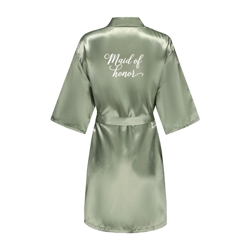 Satin Kimono Robe Women – Silk Bathrobe Bridal, Lounge Robe