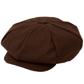 Men's 100% Winter Wool Super Oversized Newsboy Drivers Cabby Cap Hat XL Brown