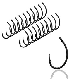 AMZfishing® Carp Hooks Curve Shank Laser 3X Carp Hooks Fishing Hooks Carp Boilie Hooks Carp Rig Carp Fishing Carp Bait (20, f: #12)