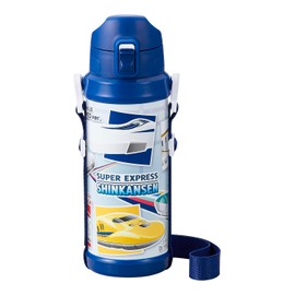 OSK Shinkansen Direct SBR-800D 0.8 Litre Stainless Steel Water Bottle, Blue