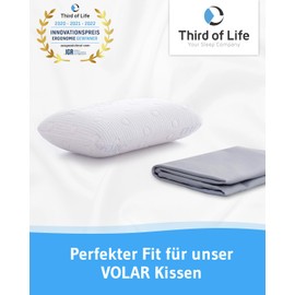 Cushion Cover 40 x 25 cm, Grey, Single Pack, Perfect for Volar Travel Pillow, Mako Cotton (Double Jersey), Non-Iron and Suitable for Tumble Dryer, Cushion Cover with Zip, Oeko-Tex Certified