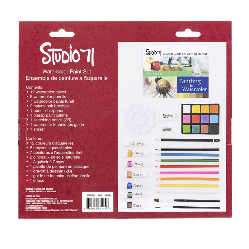 Studio 71 Getting Started Watercolor, 34 Pieces Art Set, Starter,