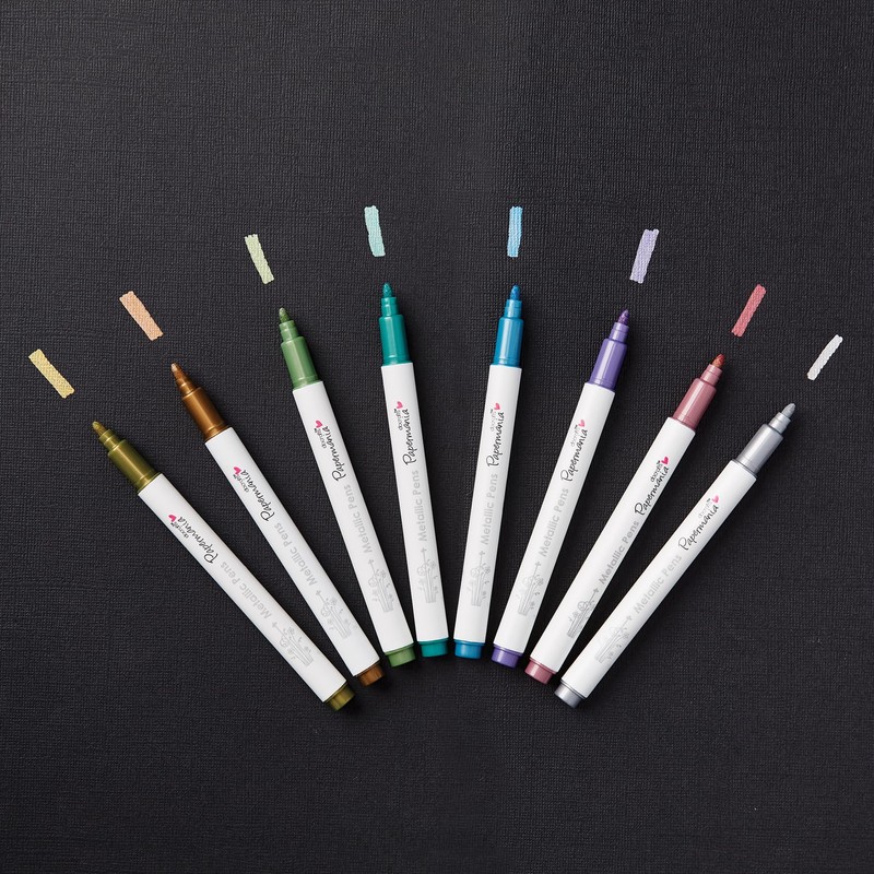 Docrafts Papermaina Marker Bundle, 1 Pack Of 8 Metallic Bullet