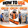 Reusable Orange Plastic Handling Strap for Moving Furniture and Electrical