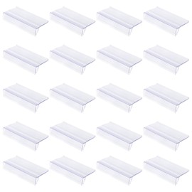 STOBOK Pack of 30 price tags, goods signs, plastic storage containers, plastic business card holder, glass shelf, label holder, cord labels, shelf labels, transparent