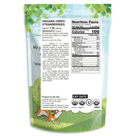 Organic Dried Strawberries by Food to Live (Non-GMO, Sweetened, Unsulfured, Vegan, Bulk, Product of the USA) — 1 Pound