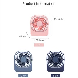 KIEROFIRT Portable Silent Fan Three Wind Speed Adjustment Type-c Charging Interface Non-slip Silicone Base Solid And Safe Desktop Home Take-out Mini Design