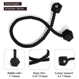 Hion Magnetic Curtain Tiebacks Black 2pcs, Curtain Tiebacks Buckles Holdbacks Holders Hooks Clip for Home Bedroom Office Decorative Curtain