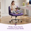 Warmiehomy Criss Cross Desk Chair with Wheels, Velvet Cross Legged