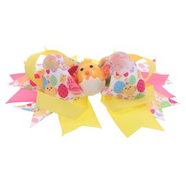 IWOWHERO Easter Chick Hairpin Girls Rabbit Bow Clips Non-slip Hair Bows for Easter Parties Birthdays