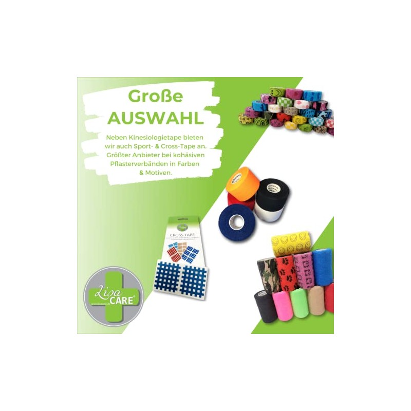 LisaCare Kinesiology Tape - Physio Tape - Set of 3