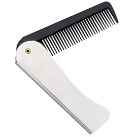 Men's Beard Comb, Pocket Comb, Folding Comb, Mini Comb, Pocket Comb, Stainless Steel, Foldable, Pack of 1
