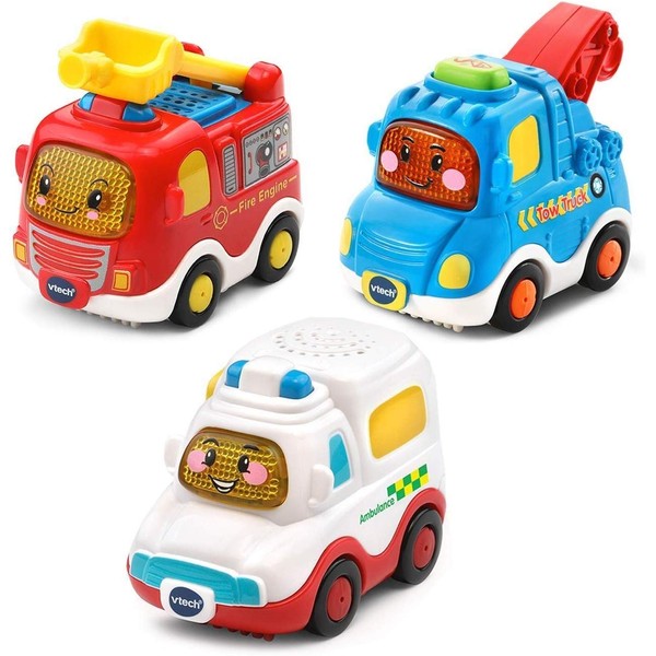 Vtech 242163 Toot Drivers 3 Car Pack Emergency Vehicles (Fire Engine, Ambulance, Tow Truck), Multicoloured