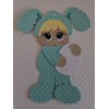 Unbranded Easter Bunny Boy  Standing Blonde Hair. Scrapbook, Card Making Paper Piecing