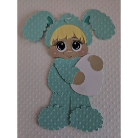 Unbranded Easter Bunny Boy  Standing Blonde Hair. Scrapbook, Card Making Paper Piecing