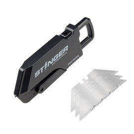 Stinger ResqBlade Emergency tool Pocket Knife, Utility Knife with Window Breaker Seatbelt Cutter, Box Cutter, with 3 Extra Partially Serrated Blades