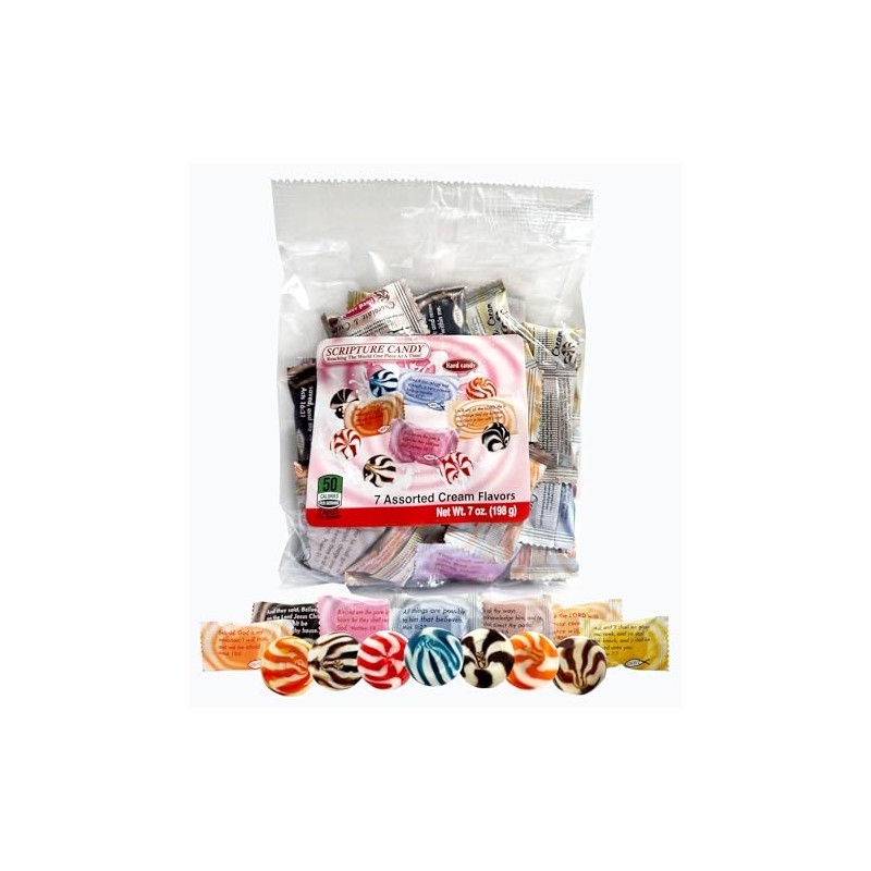 Scripture Candy, Assorted Cream Flavor Hard Candy, 30 Pieces