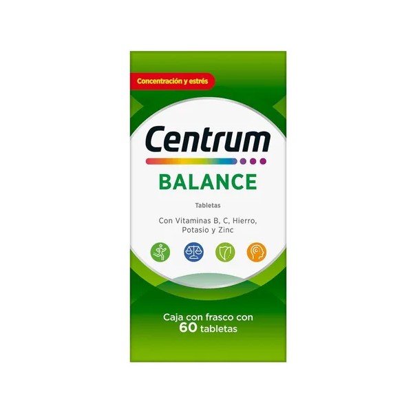 Multivitamínico Centrum Balance con Vitamina B Vitamina C Hierro Potasio