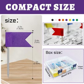 Colored Flag Travel Map Push Pins, 400 Pack Multicolored Decorative Travel Map Tacks Plastic Head with Steel Point for Cork Bulletin Board, Picture Hanging at Home Office School (8 Assorted Colors)