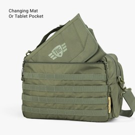 Tactical Baby Gear 4th Gen Deuce Tactical Diaper Bag for Dads w/Included Changing Mat, Stroller Straps (Ranger Green)