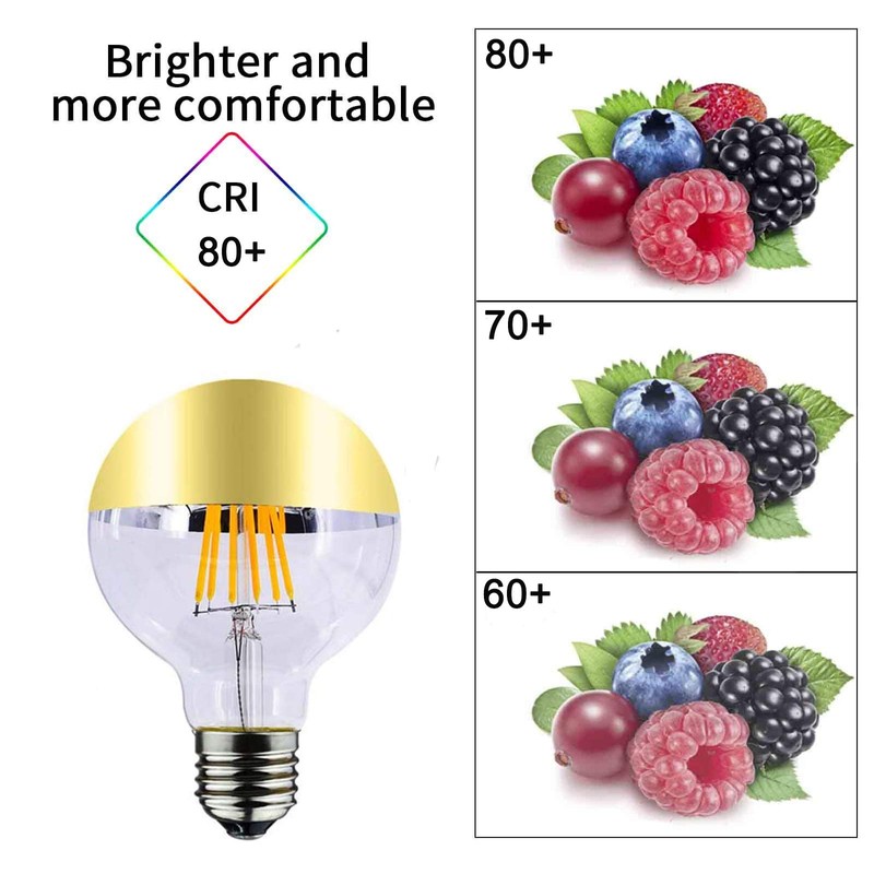 Lxcom Lighting Half Chrome Gold LED Light Bulb 7W Dimmable